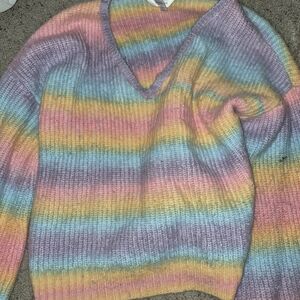 No Boundaries Multicolor Striped Sweater